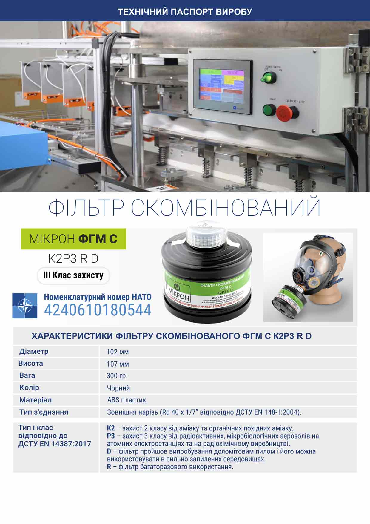 фильтр против аммиака К2Р3RD 